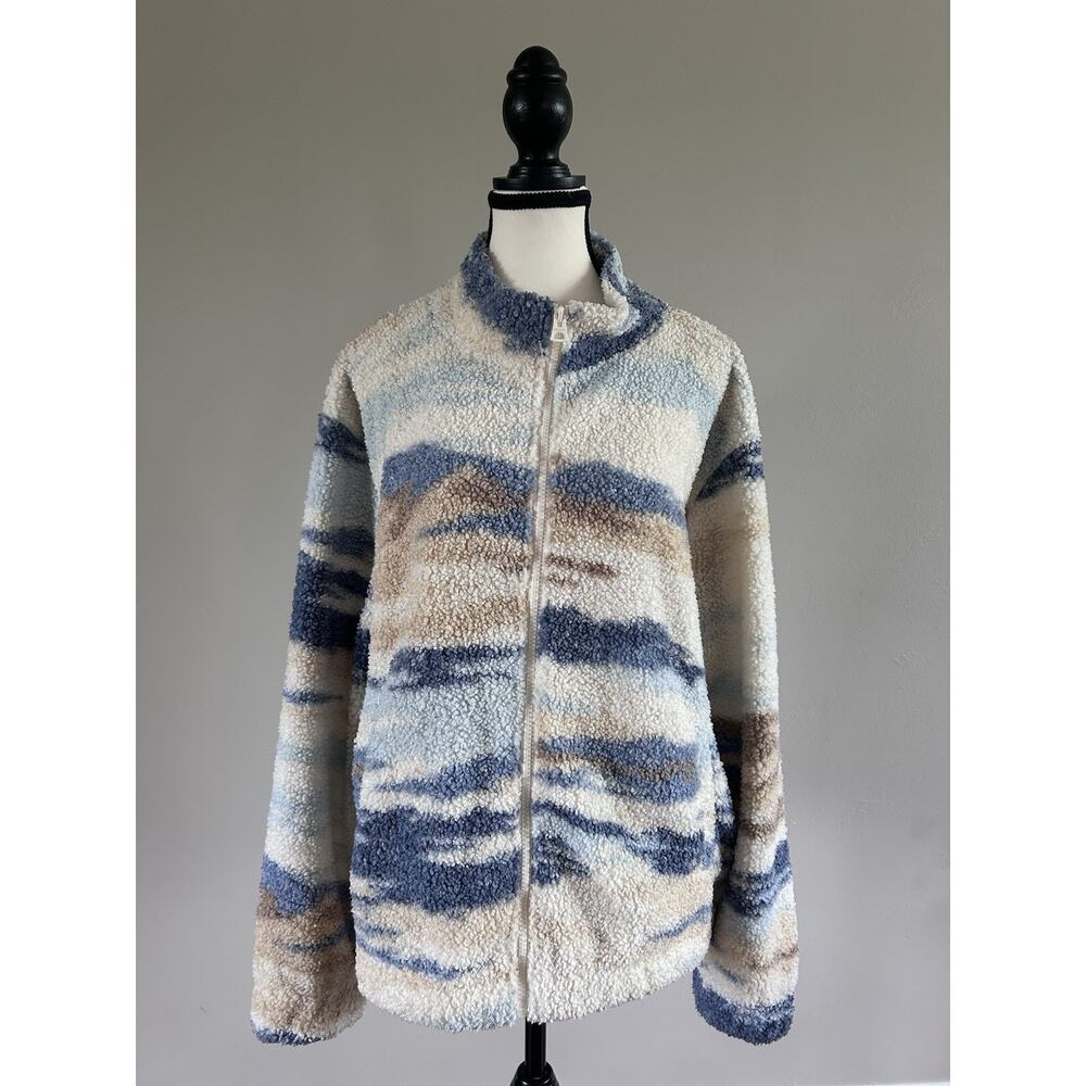 Lucky Brand Women's Patterned High Pile Fleece Jacket. Size XL, Comfort Weave